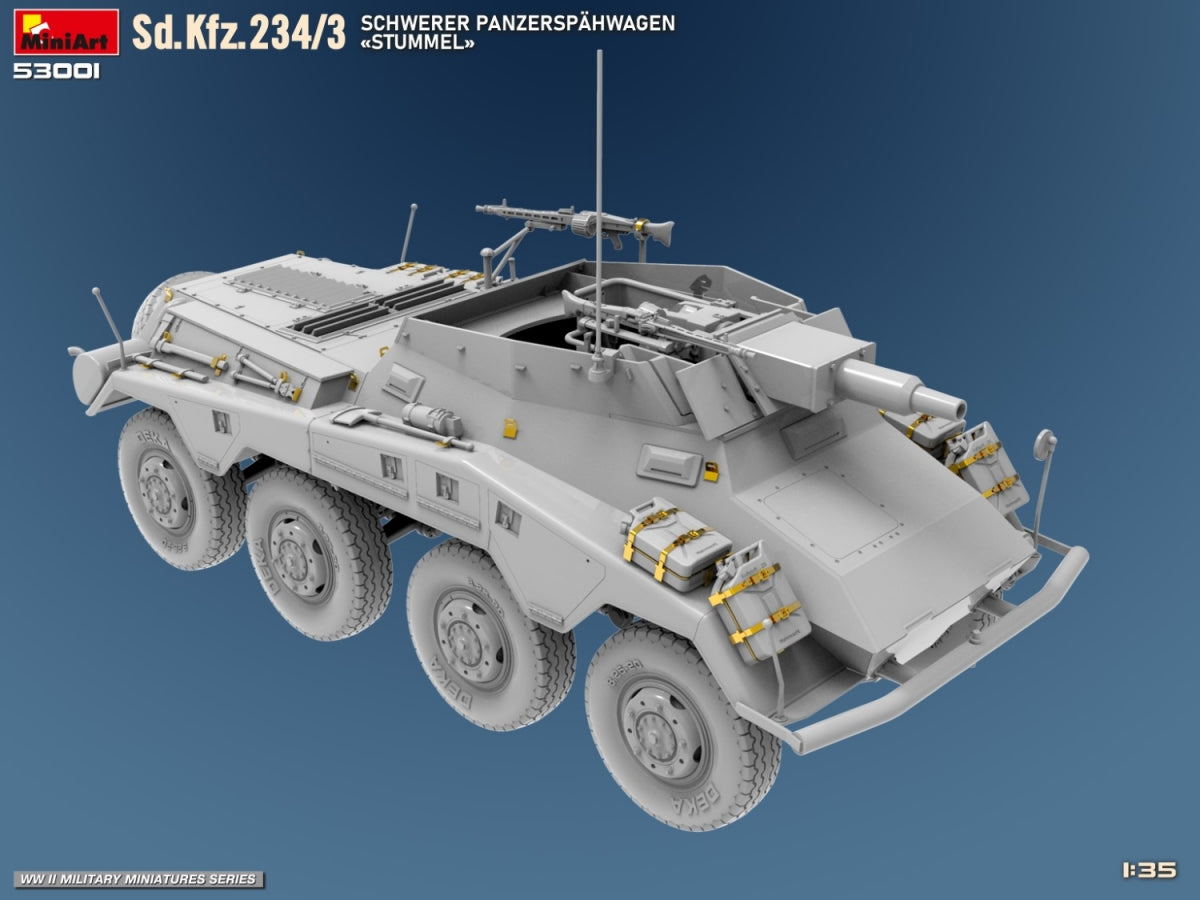 MiniArt 53001 Sd.Kfz.234/3 SCHWERER PANZERSPAHWAGEN STUMMEL 1/35 – zdjęcie 4