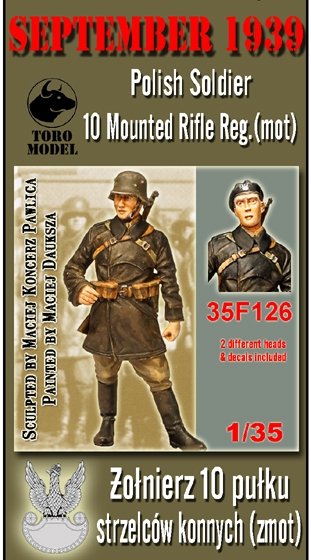 ToRo Modèle 35F126 Septembre 1939 - Soldat polonais, 10e Régiment de Fusiliers Montés (mot) Figurine avec décalcomanies / Deux têtes différentes incluses 1/35