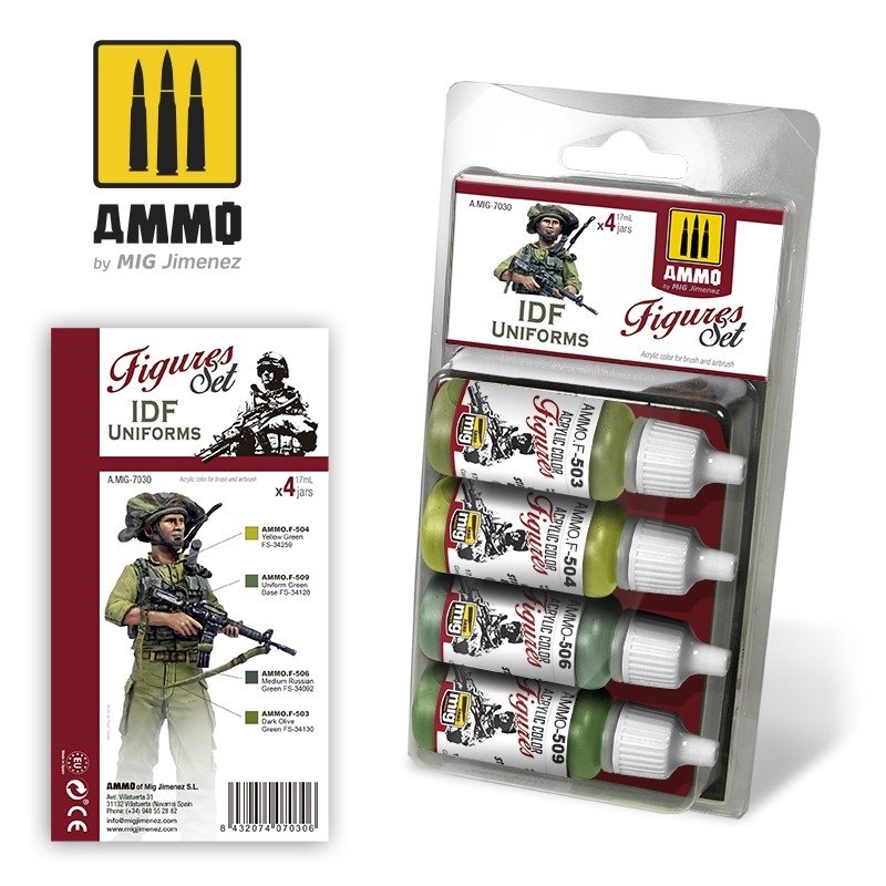 Munitions pour Mig 7030, ensemble d&amp;#39;uniformes IDF, 4 x 17 ml