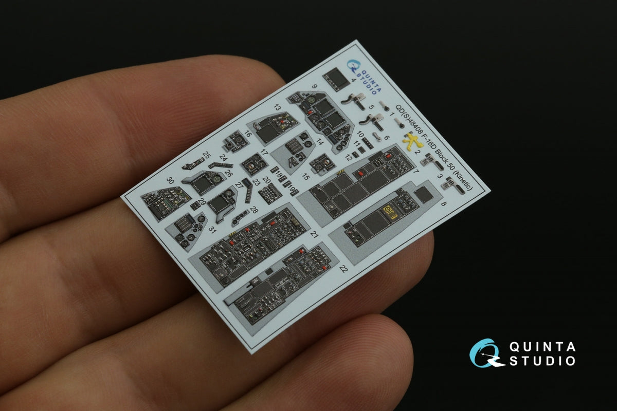 Intérieur imprimé en 3D et coloré pour le F-16D Block 50 de Quinta Studio QD48408 (outillage Kinetic 2022), échelle 1/48 – Bild 6