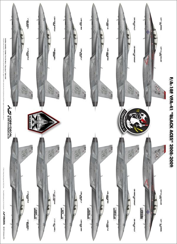 HobbyDecal AL48009V1 F/A-18F Black Aces 2008-2009 1/48 – imagen 2