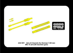 Aber A32001 Ensemble de 2 canons pour mitrailleuses d&amp;#39;avion allemandes MG 15 de 7,92 mm (1/32) – image 5