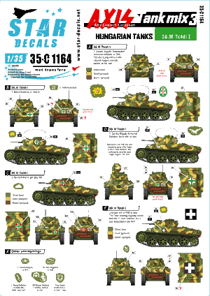 Star Decals 35-C1164 Axis Tank Mix n° 3. 38.M Toldi I 1/35