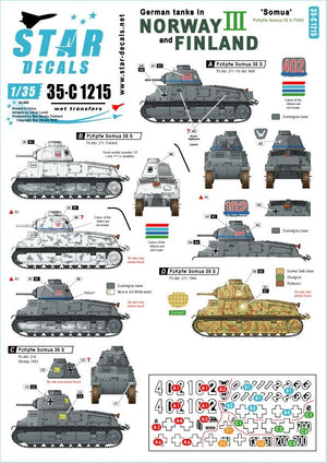 Star Decals 35-C1215 Chars allemands en Norvège et en Finlande # III 1/35