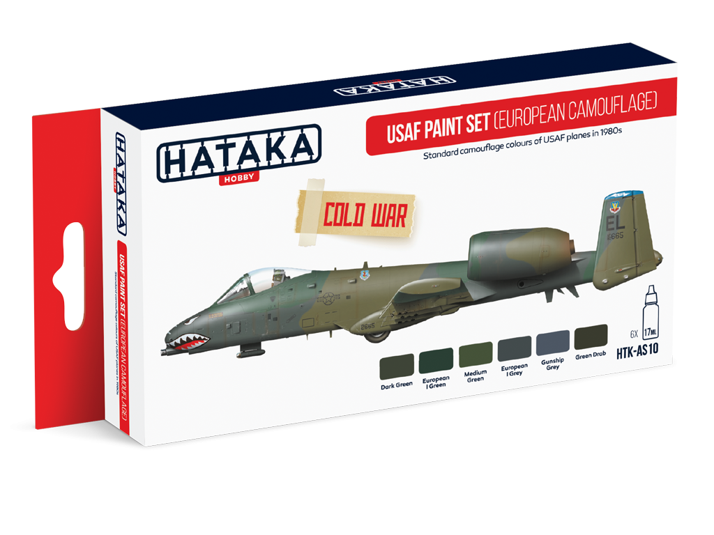 Kit de peinture Hataka HTK-AS10 USAF Camouflage européen 6 x 17 ml
