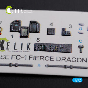 Décalcomanies 3D intérieures KELIK K72101 FC-1 Fierce Dragon chinois pour maquette Trumpeter au 1/72 – Bild 3