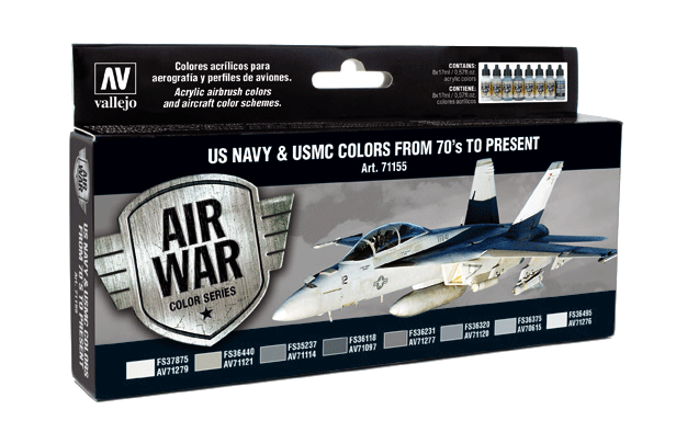 Vallejo 71155 Couleurs de l&amp;#39;US Navy et de l&amp;#39;USMC des années 70 à nos jours