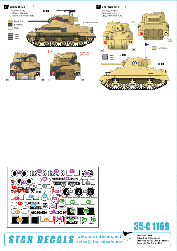 Star Decals 35-C1169 Sherman Mk II, première production de 1942, échelle 1/35 – image 2