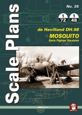 Plans à l&amp;#39;échelle MMP Books 81272 n° 35. De DH.98 Havilland Mosquito. Premières versions de chasse.