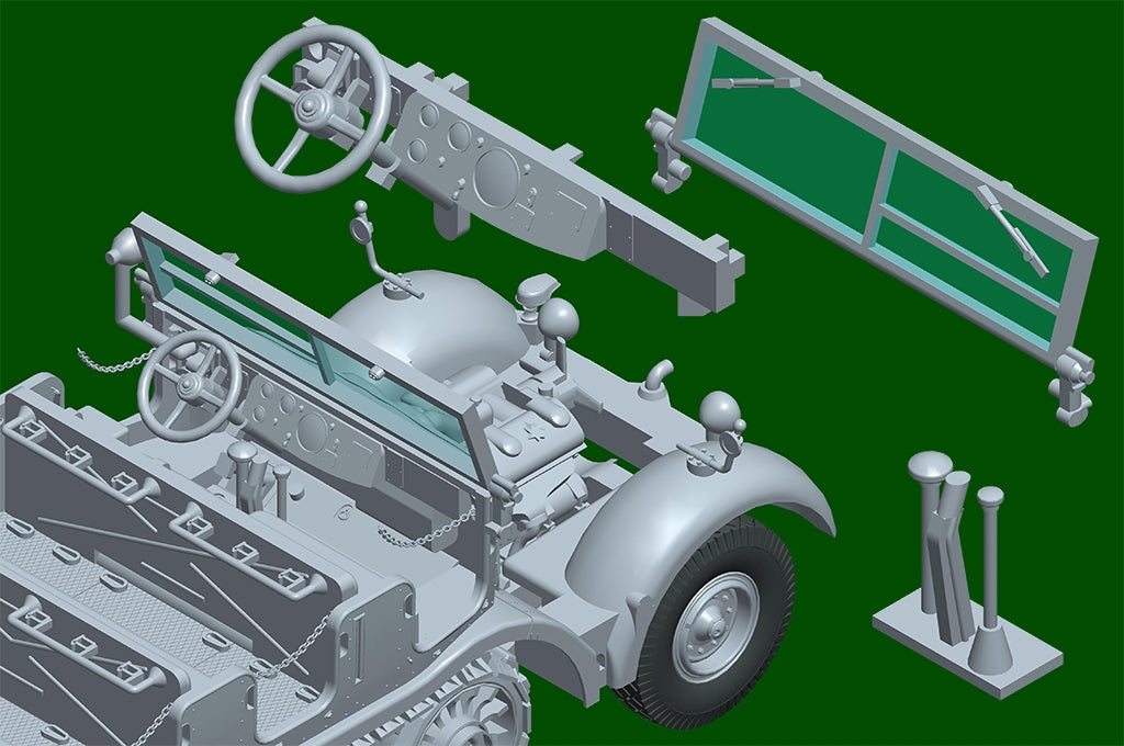 Trumpeter 07403 allemand Sd.Kfz. 8 Schwerer Zugkraftwagen 12t 1/72  – immagine 13