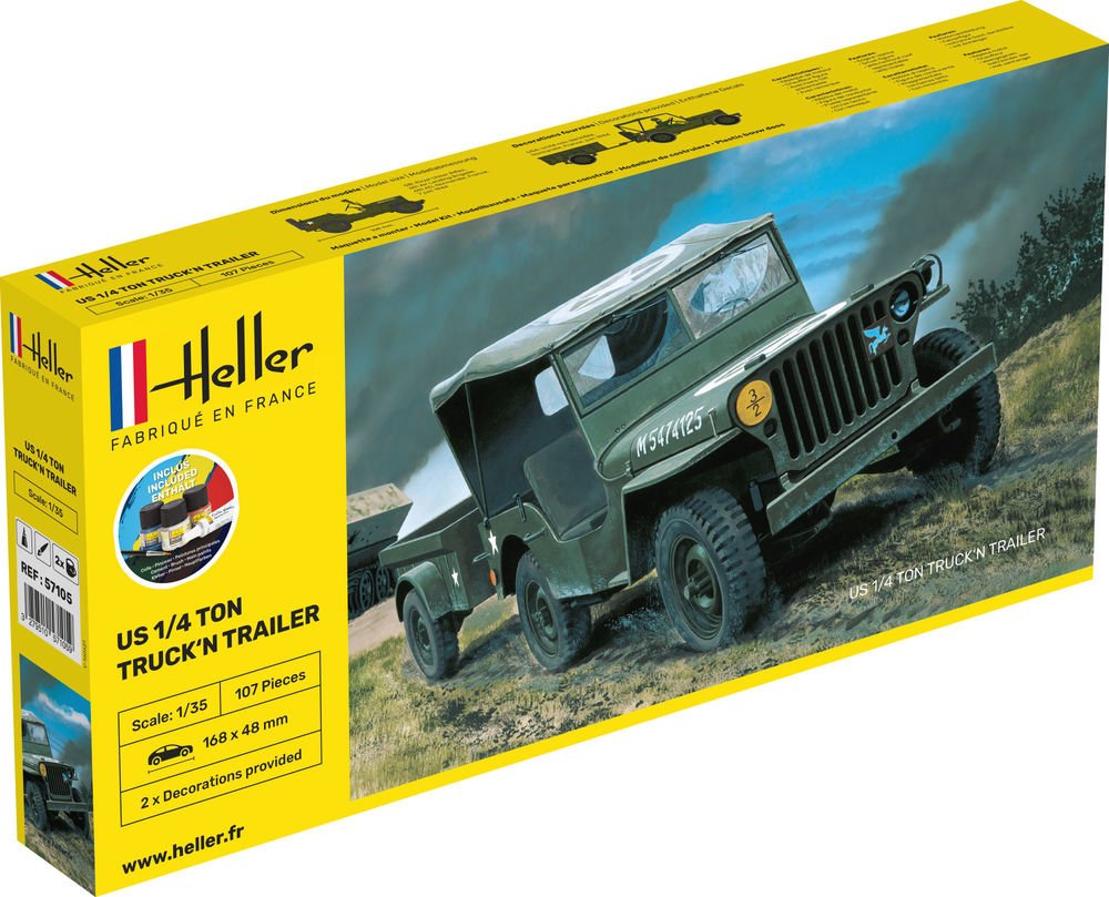 Kit de démarrage Heller 57105 pour camion et remorque US 1/4 tonne 1/35 – image 2