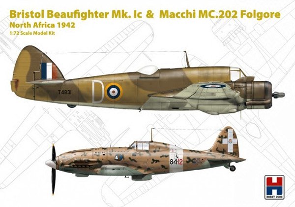 Hobby 2000 72005 Bristol Beaufighter Ic &amp;amp; Macchi MC.202 Folgore Afrique du Nord 1942 1/72