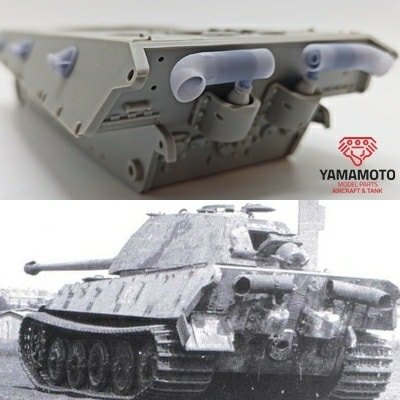 Kit de silencieux Yamamoto YMP3502 Flammvernichter pour Tiger II/E-50/E-75 Type 1 1/35 – image 3