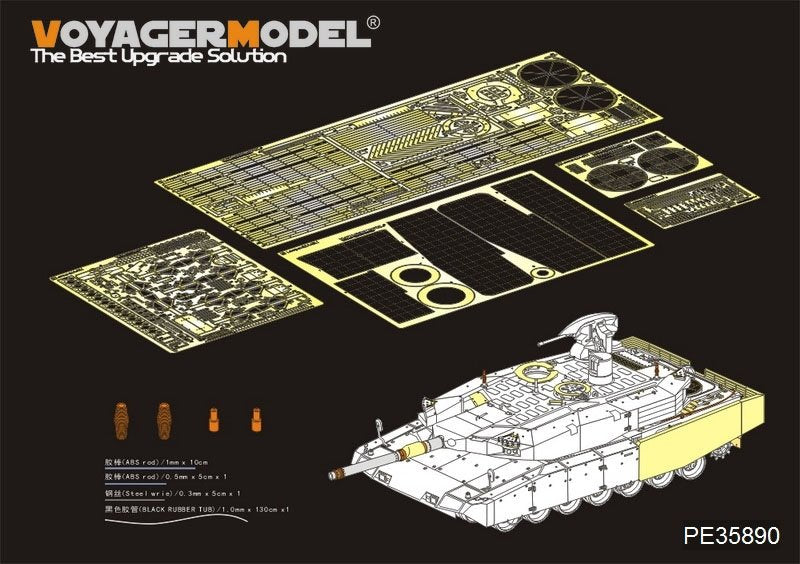 Maquette Voyager PE35890 Leopard 2A4 Revolution 1 MBT allemand moderne (modèle de base pour TIGER 1/35)