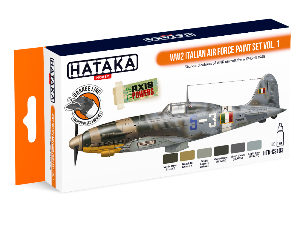 Coffret de peinture Hataka HTK-CS103 WW2 Armée de l&amp;#39;air italienne vol.1 (6x17ml)