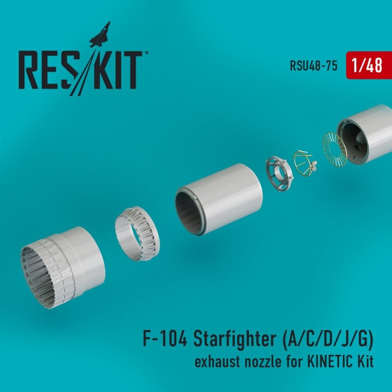RESKIT RSU48-0075 Buse d'échappement pour F-104 A/C/D/J/G Starfighter (kit Kinetic 1/48)