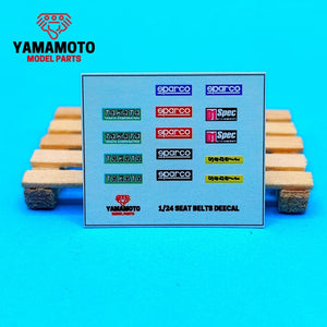 Ceintures de sécurité de course Yamamoto YMPTUN116, 4 points, lot de 1 - Noir et rouge, échelle 1/24  – image 6