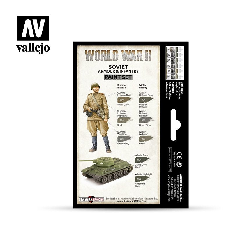 Vallejo 70202 Blindés et infanterie soviétiques de la Seconde Guerre mondiale 6x17ml – image 2