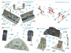 Intérieur imprimé en 3D et coloré sur papier décalcomanie (Revell) Quinta Studio QD32069 Me 262A, échelle 1/32 – image 10