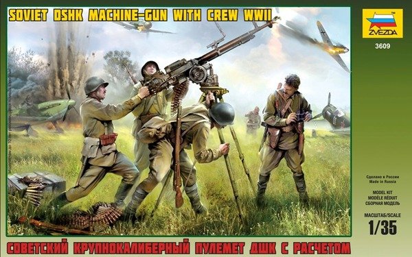 Zvezda 3609 DSHK soviétique avec équipage Seconde Guerre mondiale (1/35)