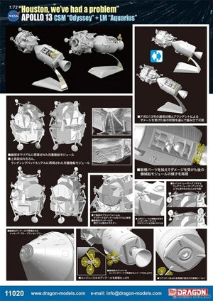 Dragon 11020 Apollo 13 CSM &amp;amp; LM 50e anniversaire 1/72