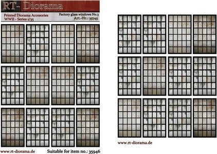 Accessoires imprimés RT-Diorama 35745 : Vitrages d'usine n° 3 1/35