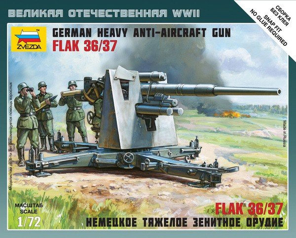Zvezda 6158 German Heavy Anti-Aicraft Gun FLAK 36/37 (8.8cm) Art of Tactic 1/72