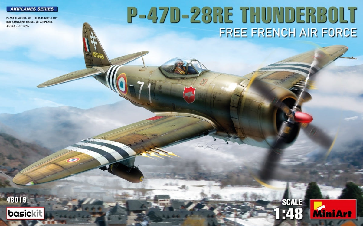 MiniArt 48015 P-47D-28RE THUNDERBOLT. GRATUIT FORCE AÉRIENNE FRANÇAISE 1/48