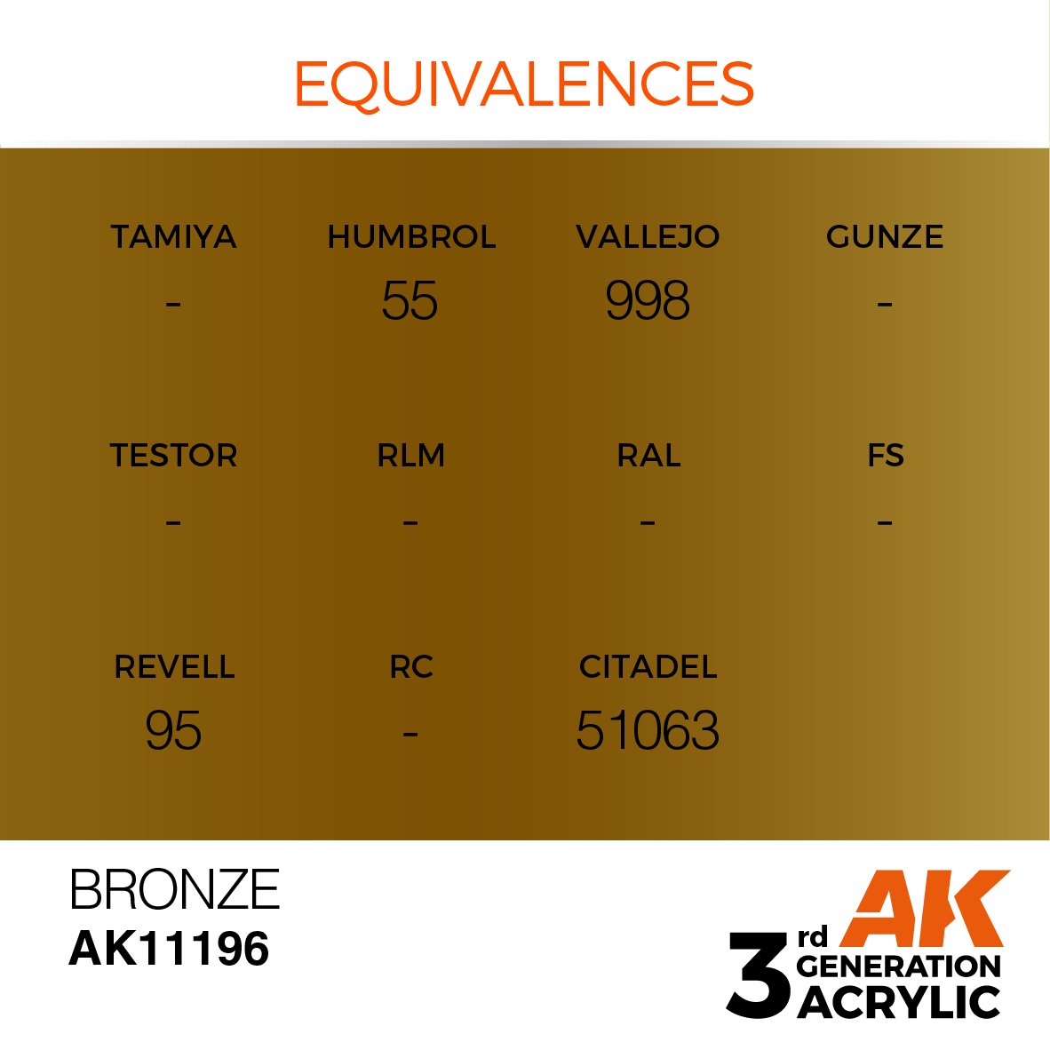 AK Interactive AK11196 BRONZE – MÉTALLIQUE 17 ml – imagen 3