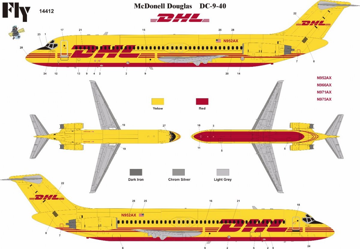Vol 14412 DC 9-40 DHL (1/144)