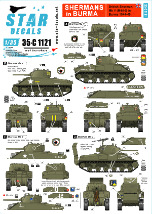 Star Decals 35-C1121 Sherman en Birmanie 1/35