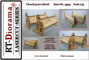 RT-Diorama 35554 Bancs d&amp;#39;église (courts - 90 mm) 1/35