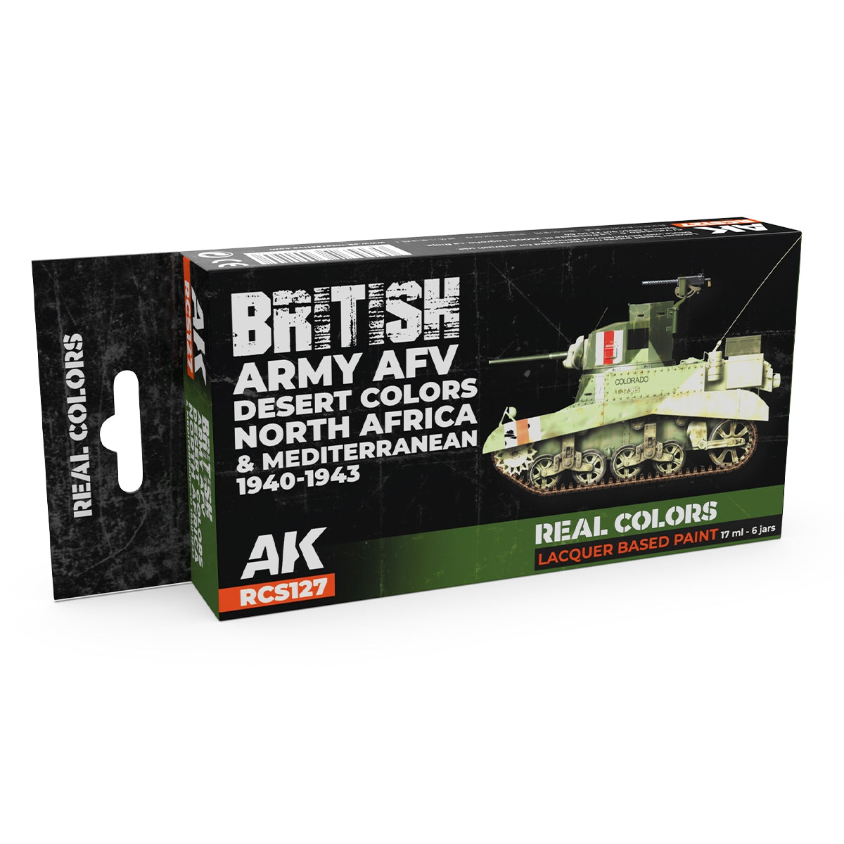 AK Interactive RCS127 Véhicule blindé de l&amp;#39;armée britannique, couleurs désertiques. Afrique du Nord et Méditerranée 1940-1943 6x17ml