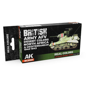 AK Interactive RCS127 Véhicule blindé de l&amp;#39;armée britannique, couleurs désertiques. Afrique du Nord et Méditerranée 1940-1943 6x17ml