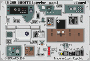Intérieur Eduard 36269 HEMTT - couleur ITALERI 1/35