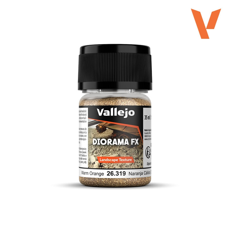 Vallejo 26319 Orange chaud 0,1-0,6 mm - Texture paysage Diorama FX 30 ml