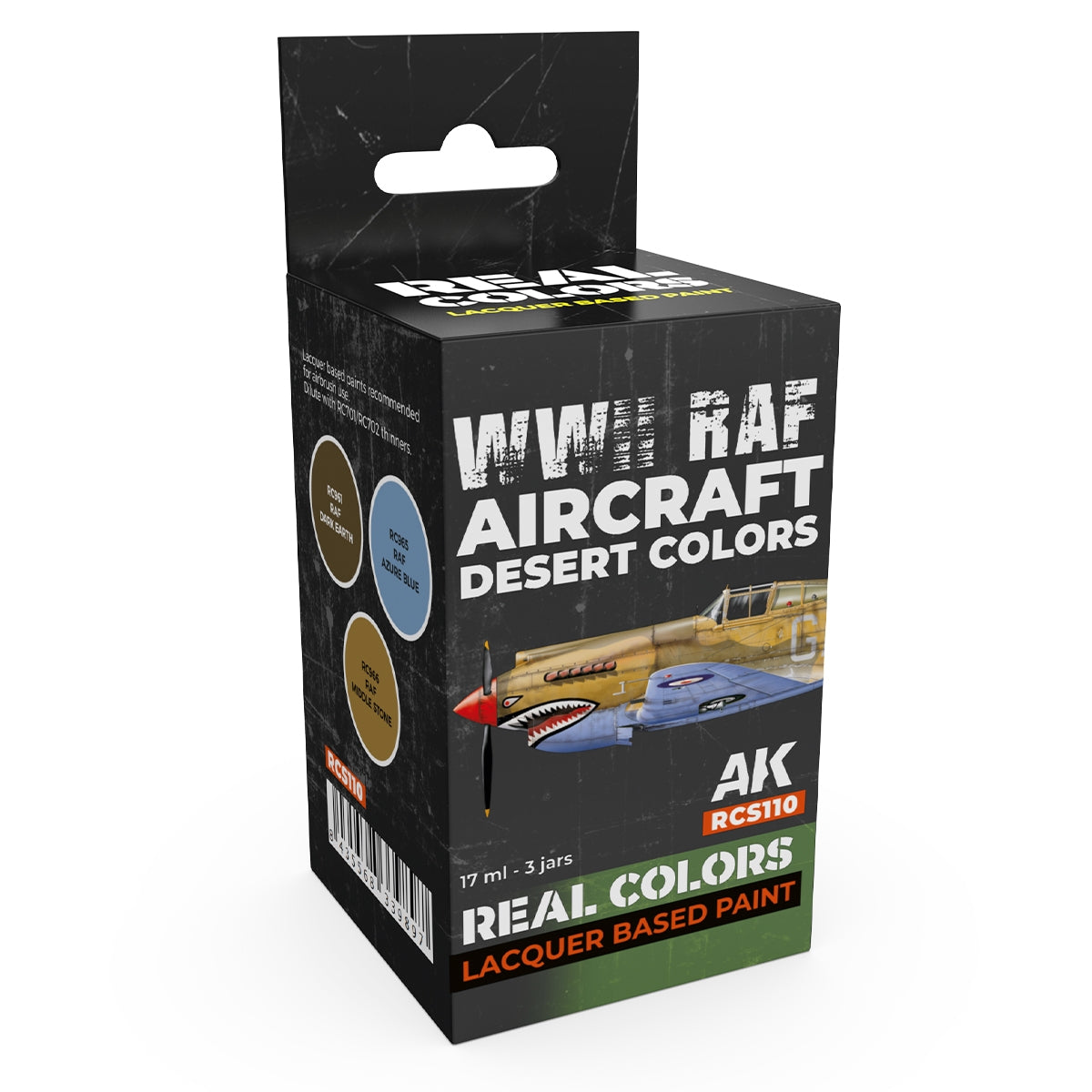 AK Interactive RCS110 Avion RAF Seconde Guerre mondiale Couleurs désertiques 3x17ml