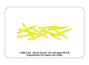 Aber 350L-02 Ensemble de 12 canons longs de 127 mm type 89 A/A pour navires japonais (1/350)  – Bild 5