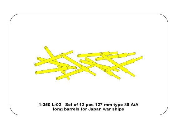 Aber 350L-02 Ensemble de 12 canons longs de 127 mm type 89 A/A pour navires japonais (1/350)  – Bild 5