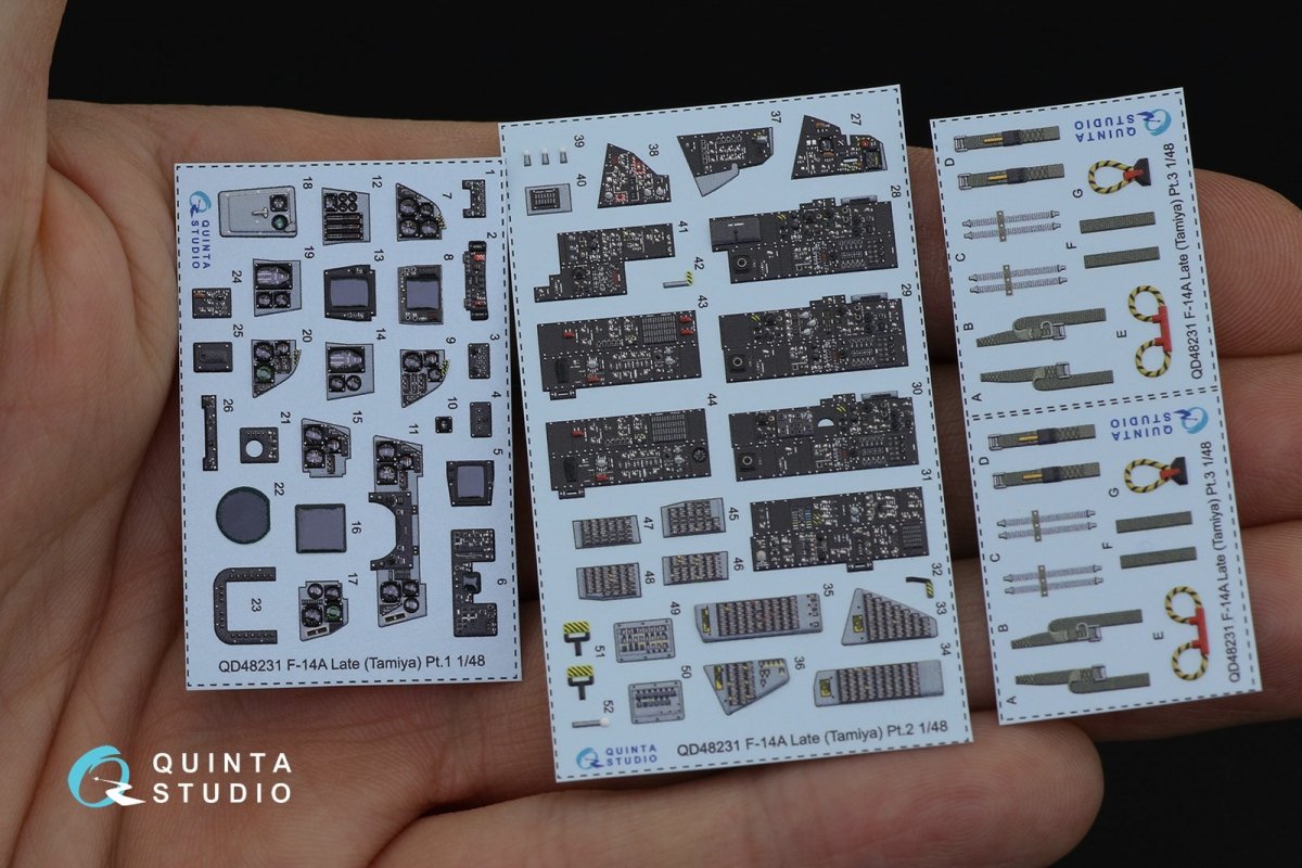 Quinta Studio QD48231 F-14A Late 3D-Printed &amp;amp; coloured Interior on decal paper (for Tamiya kit) 1/48 – zdjęcie 2