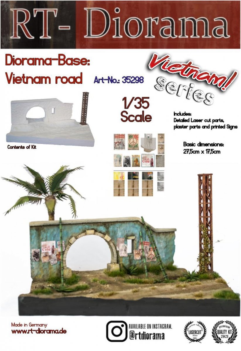 RT-Diorama 35298 Diorama-Base : Route du Vietnam 1/35