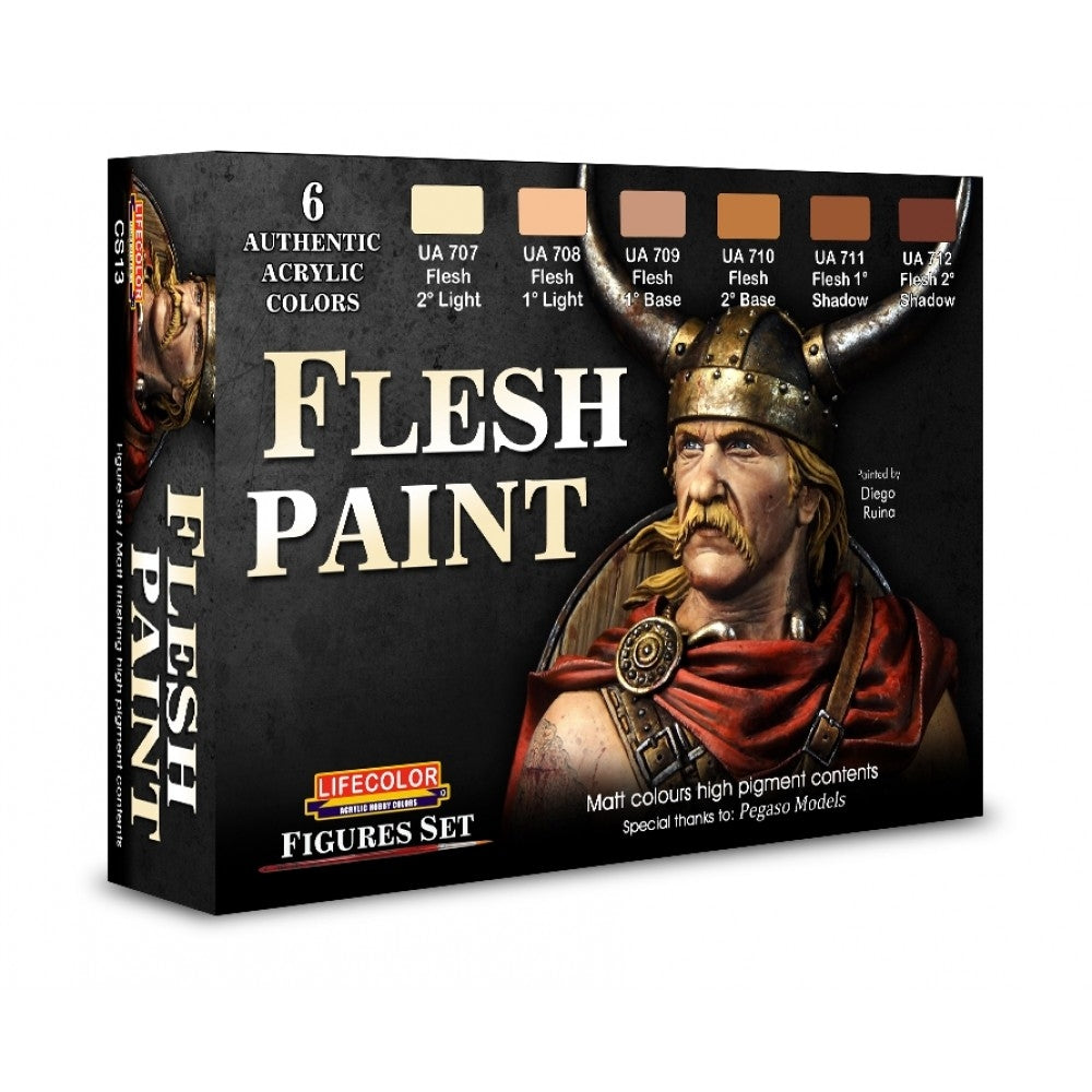 Coffret de peinture acrylique Lifecolor CS13, teinte Chair, 6 x 22 ml