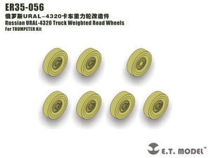 Roues de route lestées pour camion russe URAL-4320, modèle ET ER35-056, pour TRUMPETER 1/35
