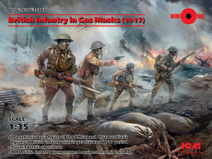 ICM 35703 Infanterie britannique avec masques à gaz (1917) (4 figurines) (1/35)