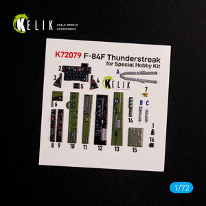 Décalcomanies 3D pour l&amp;#39;intérieur du F-84F Thunderstreak (KELIK K72079) pour la maquette Special Hobby au 1/72 – image 2