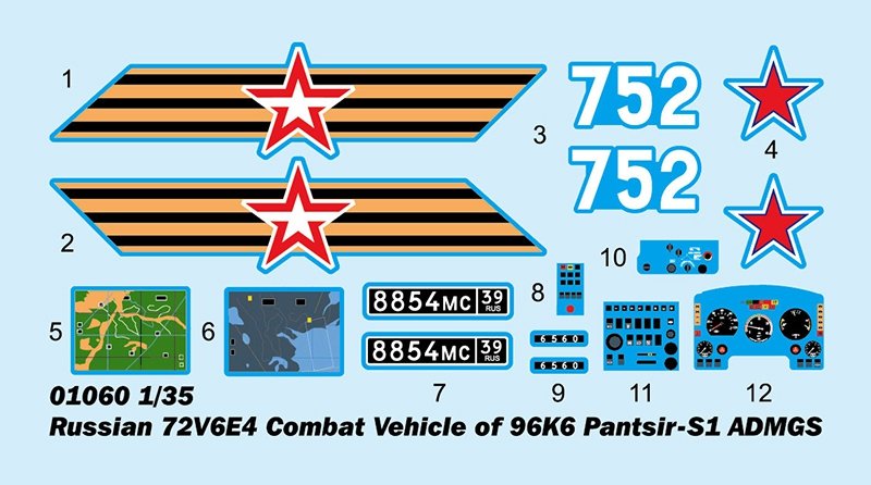 Trumpeter 01060 Véhicule de combat russe 72V6E4 de 96K6 Pantsir -S1 ADMGS 1/35 – image 3