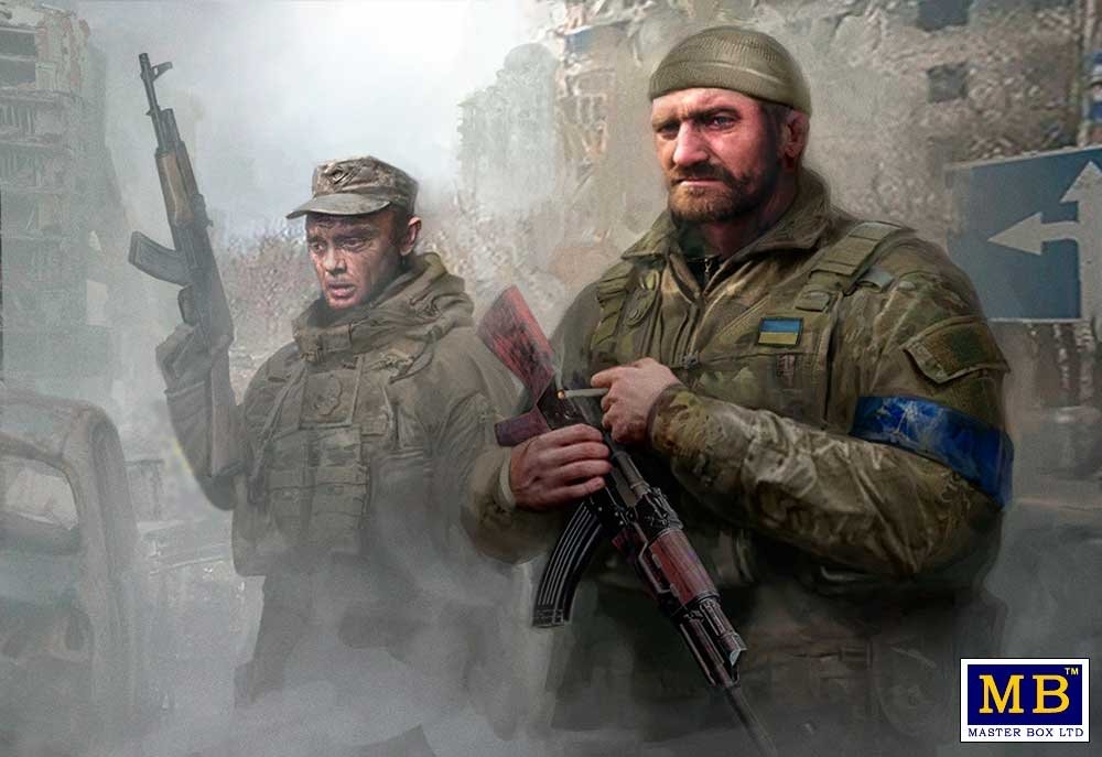 Master Box 35226, série Guerre russo-ukrainienne, Kit n° 4. Forces de défense territoriale d'Ukraine. Nettoyage de Bucha après les maraudeurs et violeurs russes, avril 2022, échelle 1/35