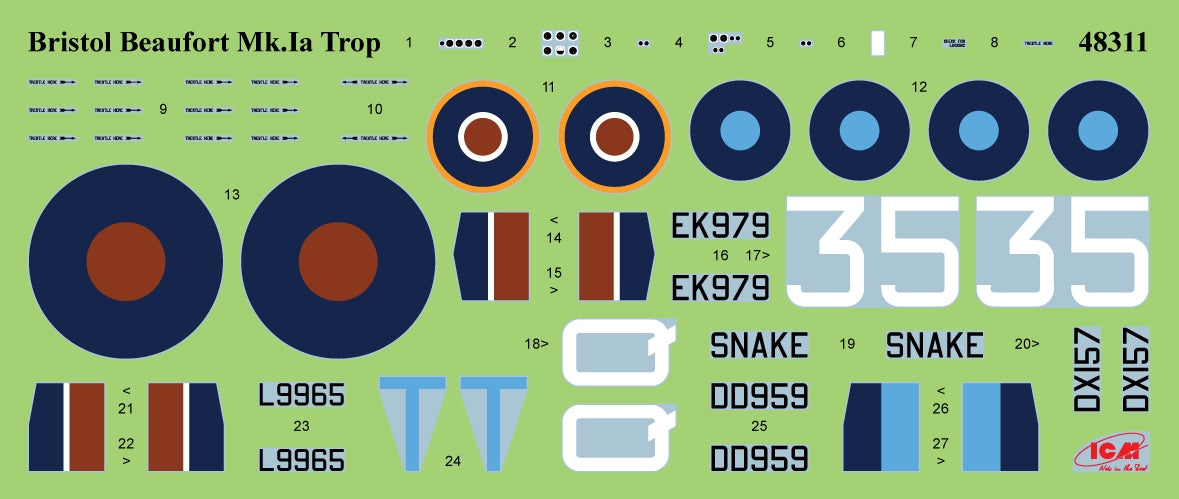 ICM 48313 Bristol Beaufort Mk.IA avec pilotes de la RAF 1/48 – immagine 2
