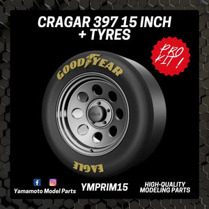 Yamamoto YMPRIM15 Cragar 397 15&amp;quot; + Pneus Prokit! 1/24