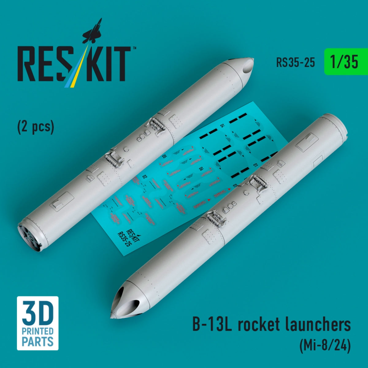 RESKIT RS35-0025 Lance-roquettes B-13L (2 pièces) (Mi-8/24) (Impression 3D) 1/35